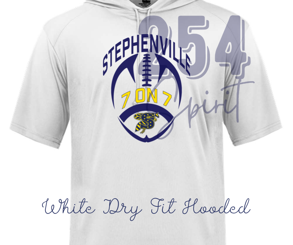 STEPHENVILLE 7 ON 7 DRY FIT HOODED TEE