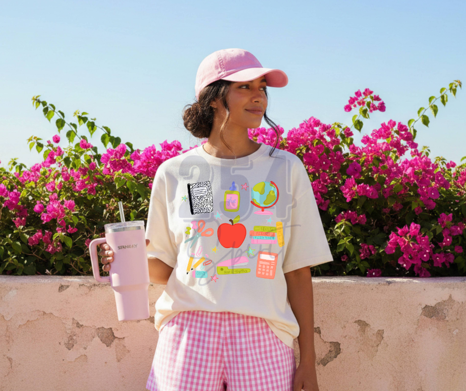 TEACHER THINGS COLLAGE TEE