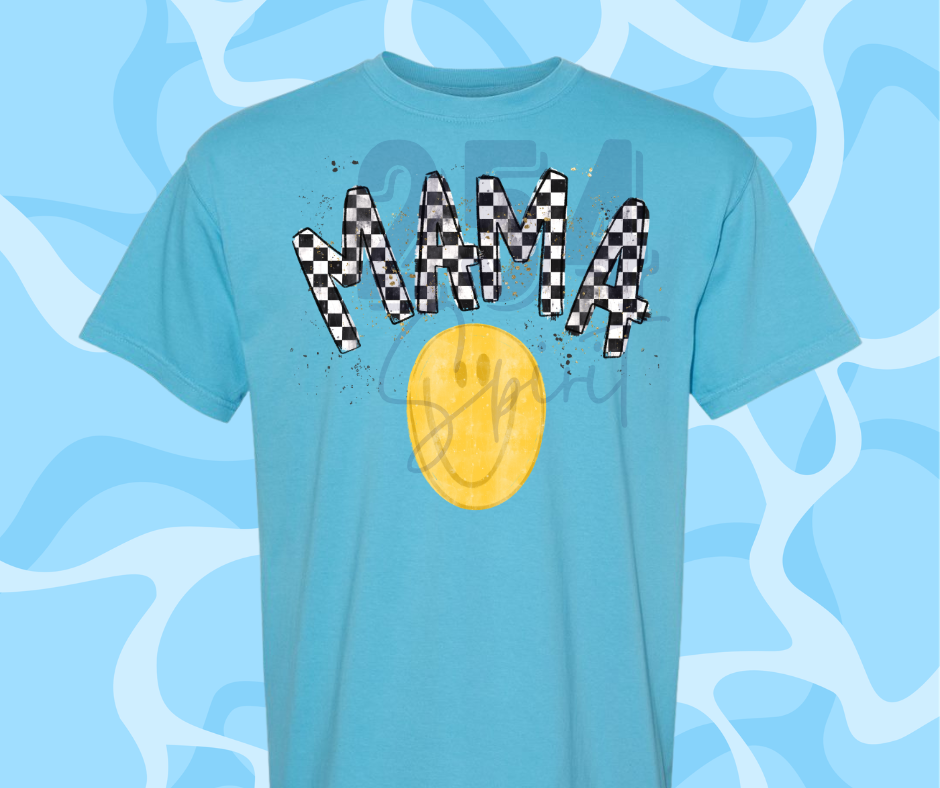 CHECKERED MAMA SMILEY TEE