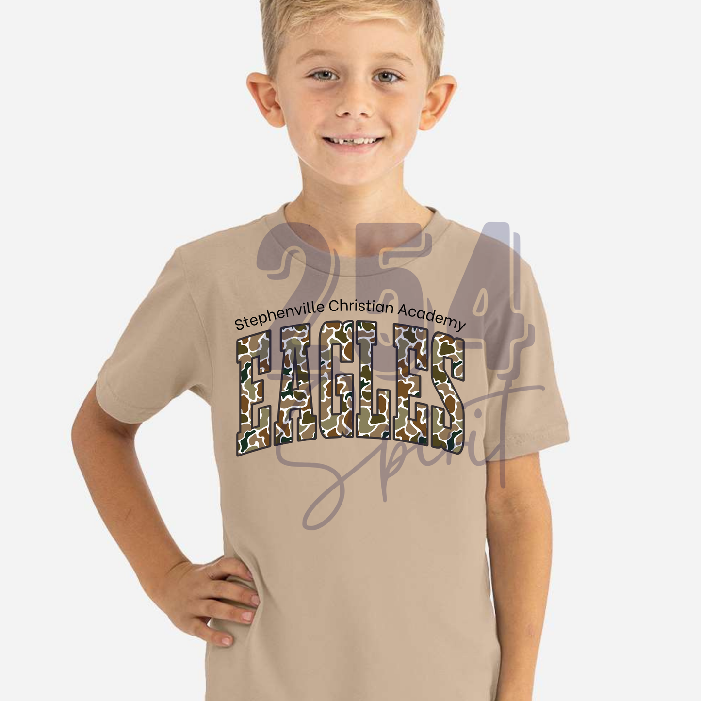 CAMO SCA EAGLES TAN TEE