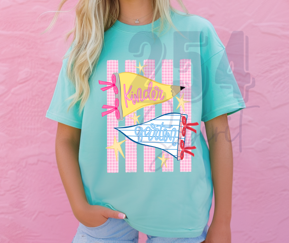 GINGHAM STRIPES KINDER TEE