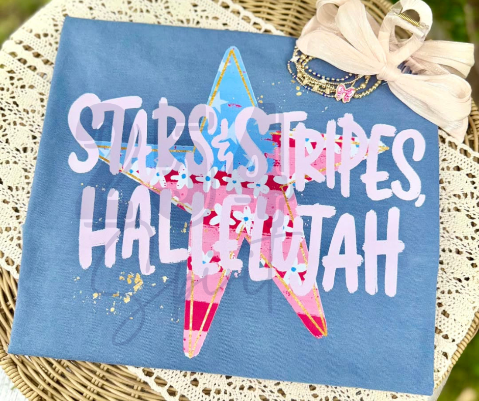 STARS AND STRIPES HALLELUJAH TEE