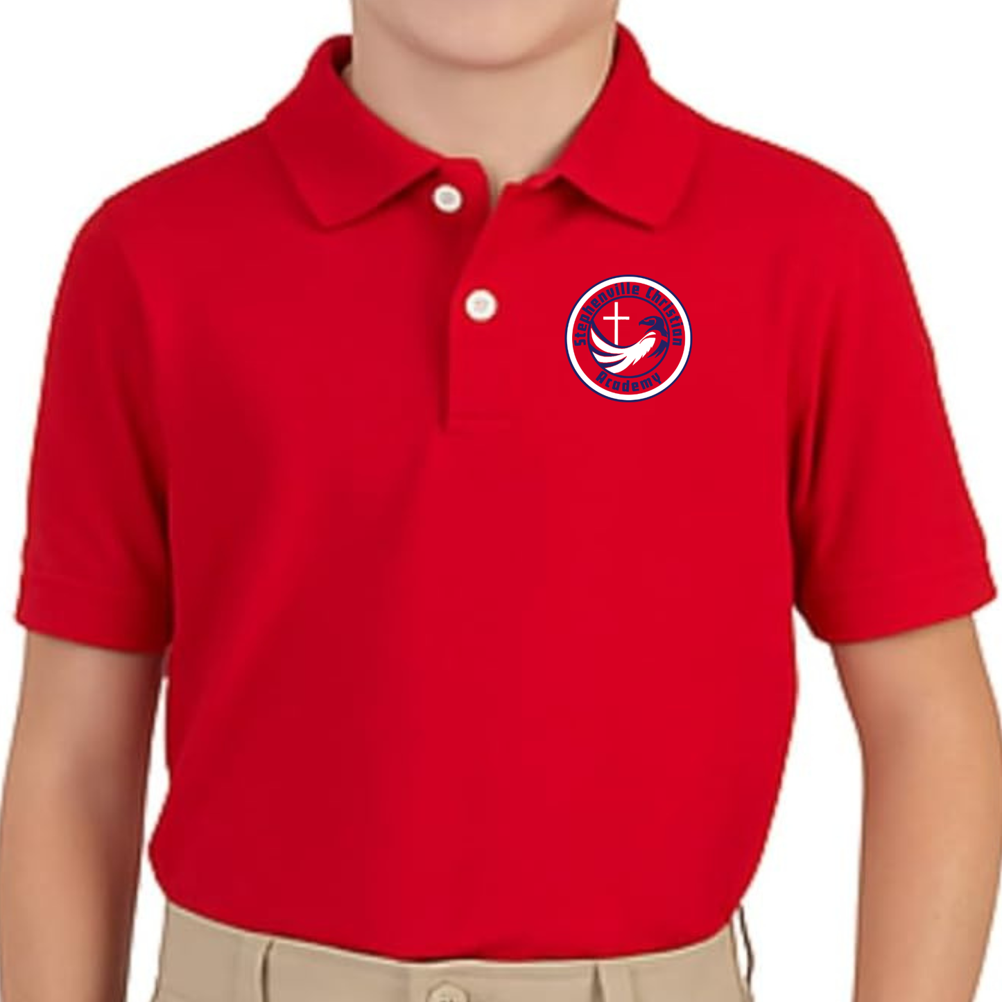 EMBROIDERED RED POLO SCA - TODDLER