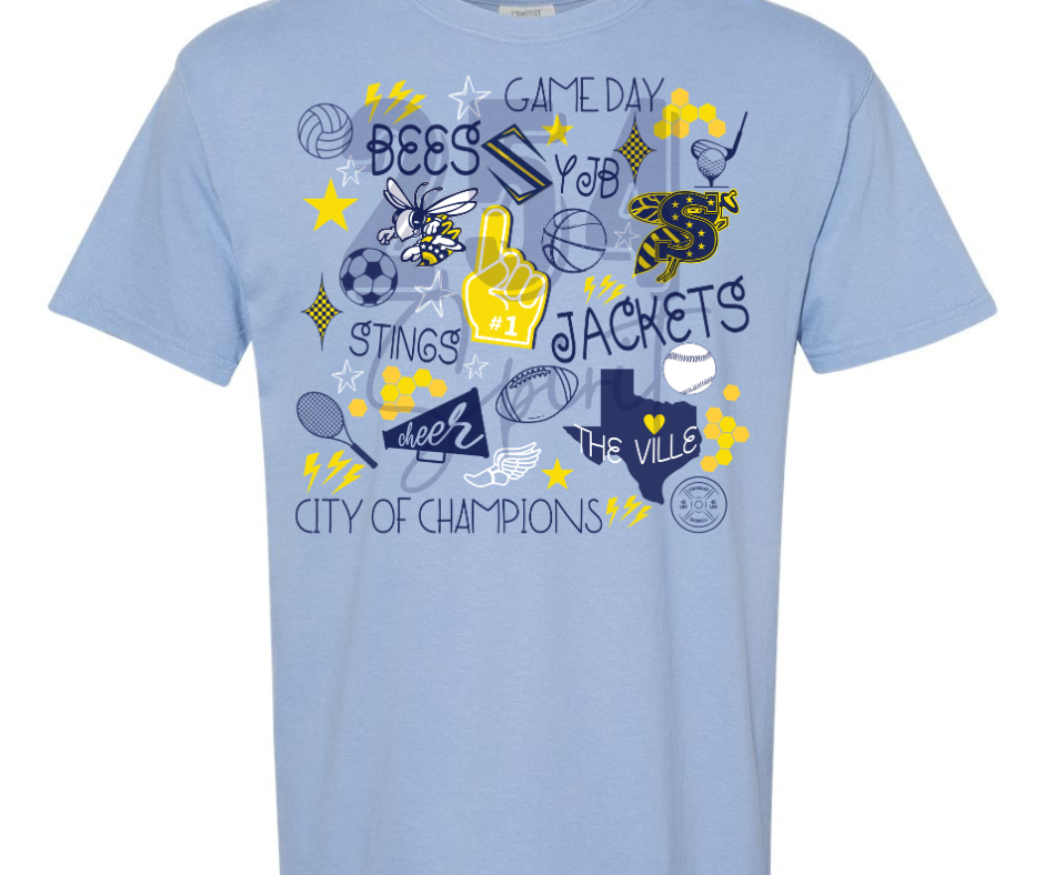 STEPHENVILLE CITY OF CHAMPIONS COLLAGE TEE