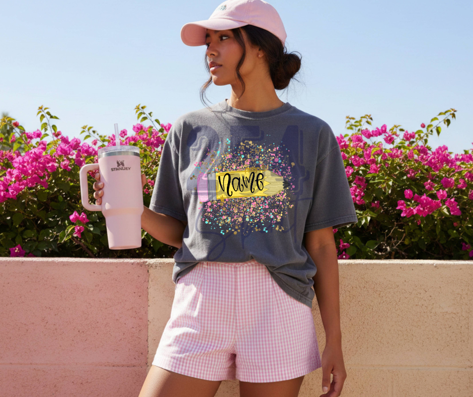 CUSTOM PENCIL SPLATTER TEE