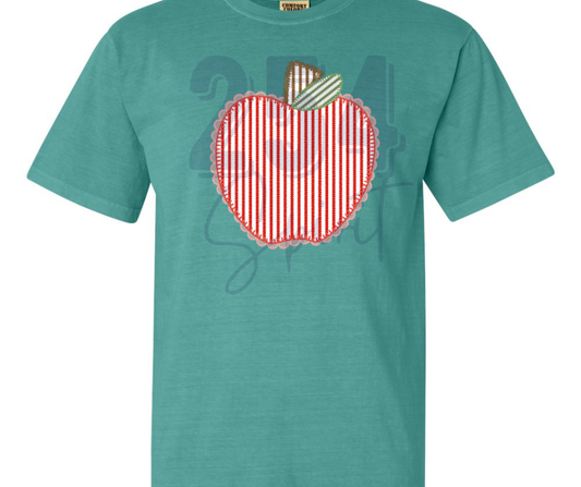 APPLE SEERSUCKER TEE