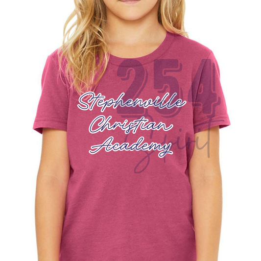 STEPHENVILLE CHRISTIAN ACADEMY SCRIPT BERRY TEE