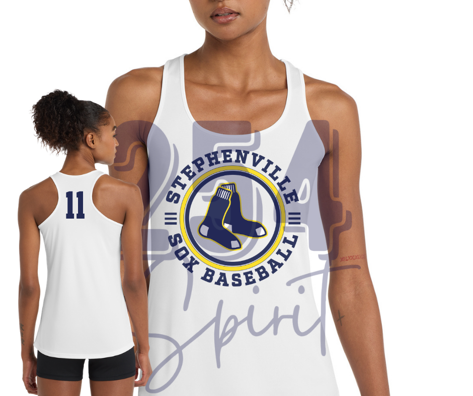 STEPHENVILLE SOX CIRCLE RACERBACK WITH NUMBER