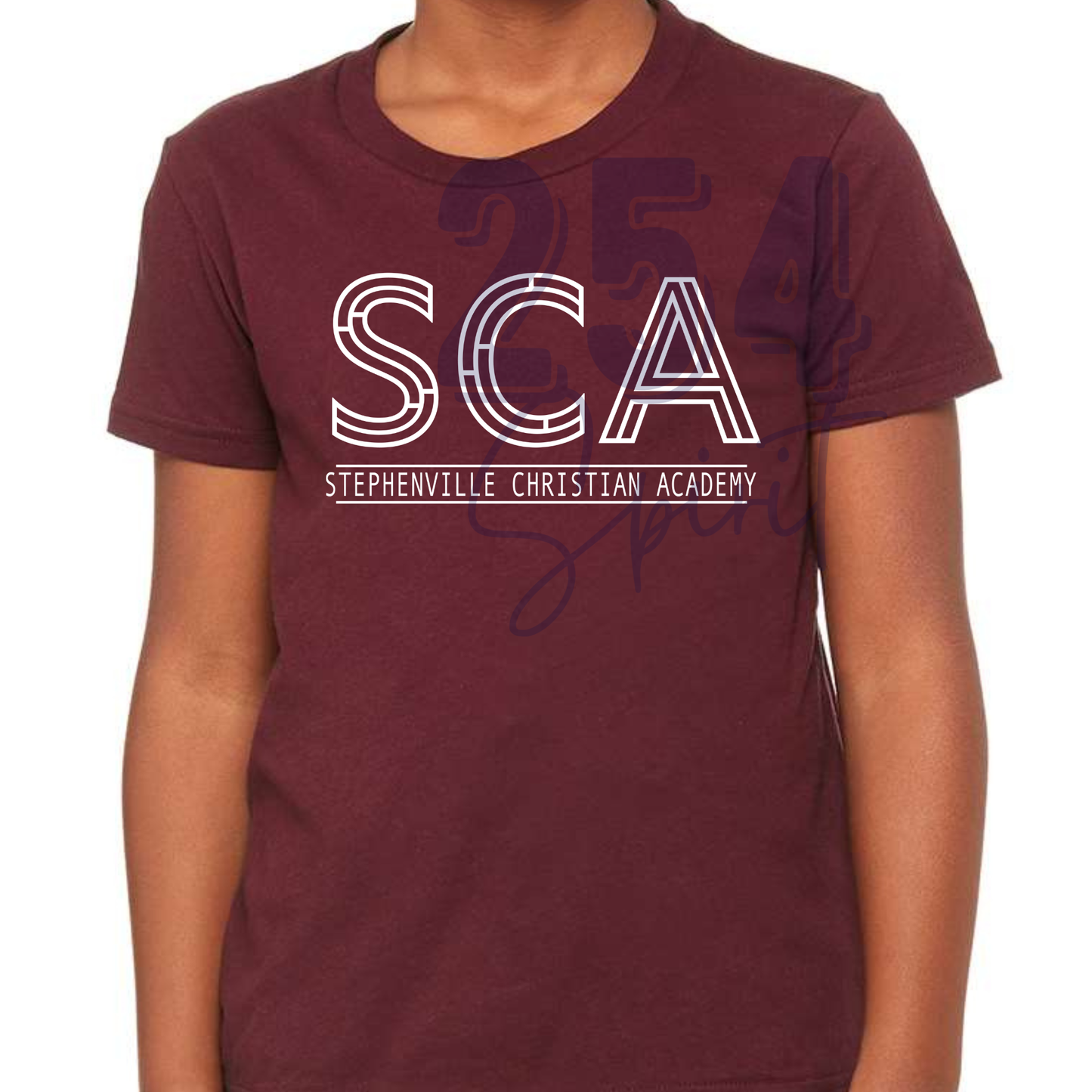 SCA WHITE LINES MAROON TEE