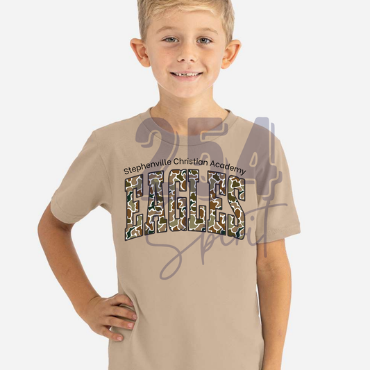 CAMO SCA EAGLES TAN TEE