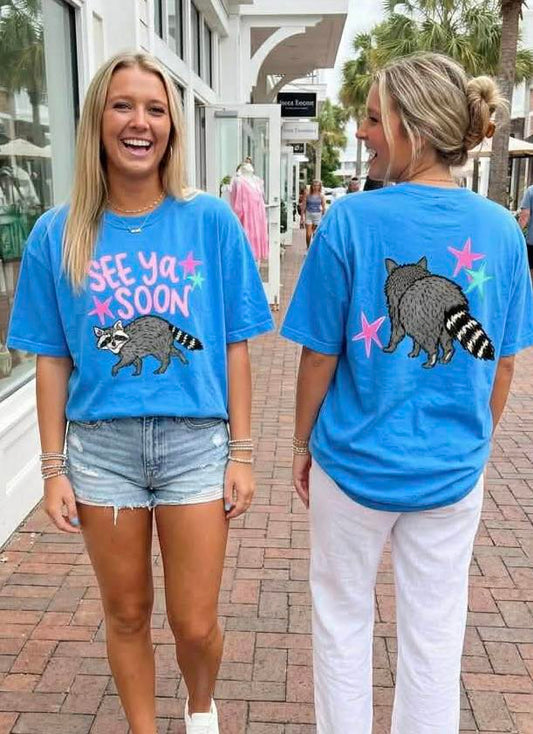 SEE YA SOON RACCOON F/B TEE