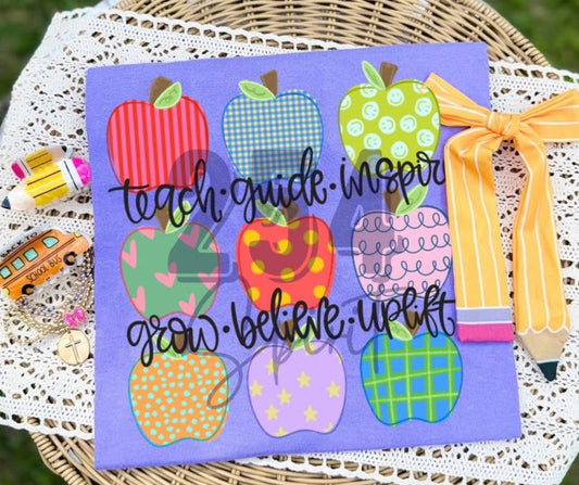 TEACH GROW APPLE COLLAGE TEE