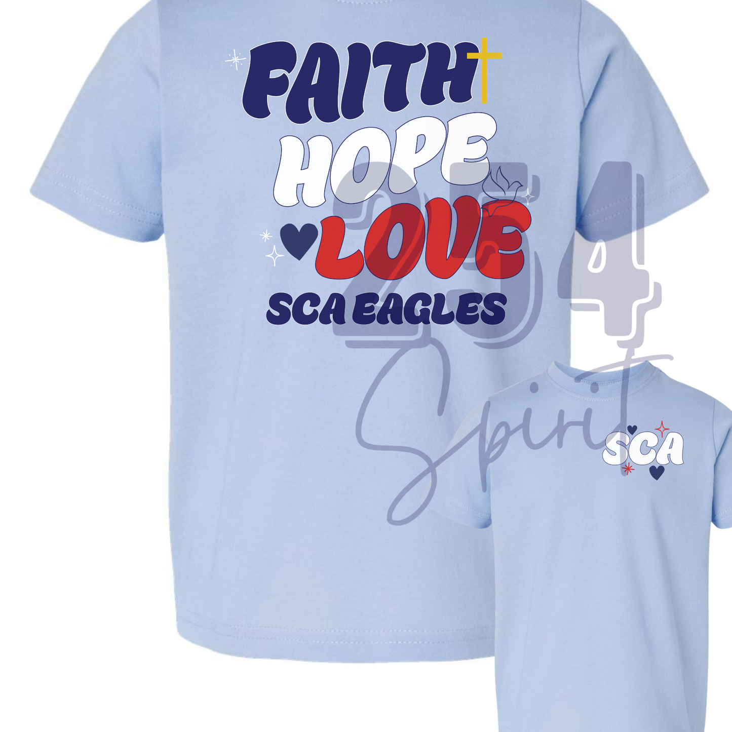 FAITH HOPE LOVE SCA BLUE TEE - TODDLER