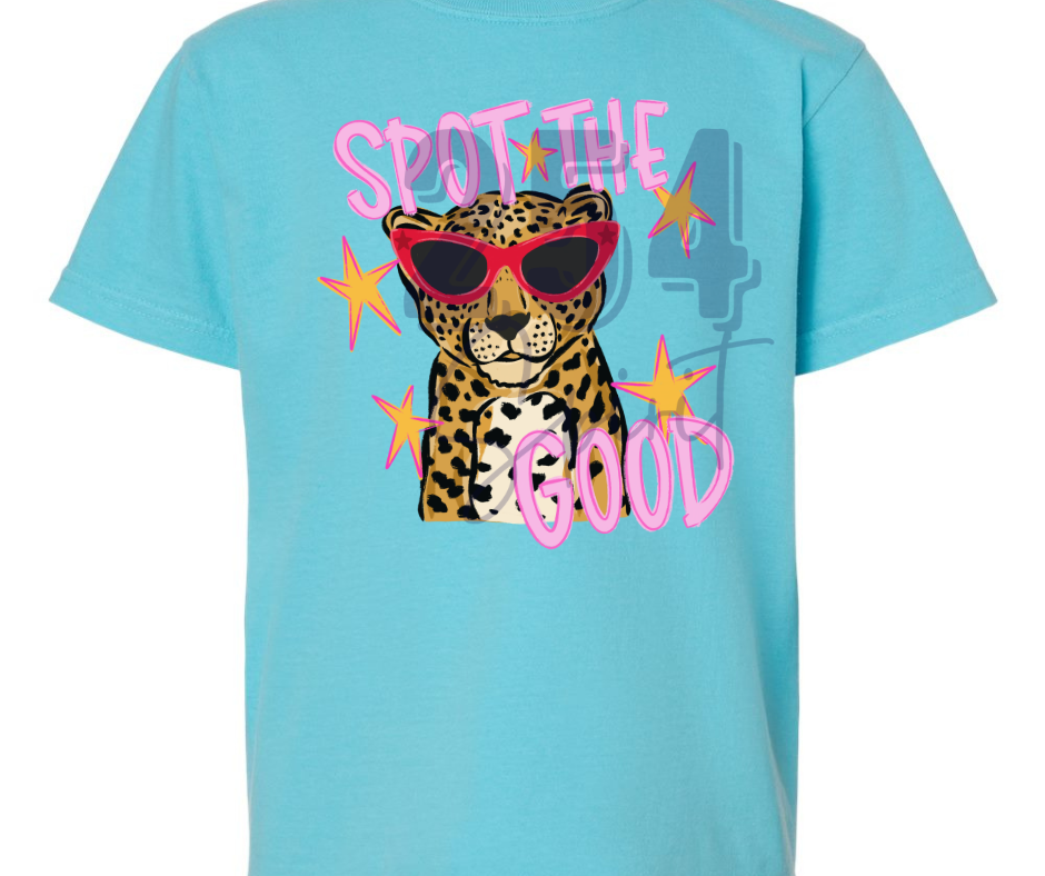 SPOT THE GOOD CHEETAH SAPPHIRE TEE