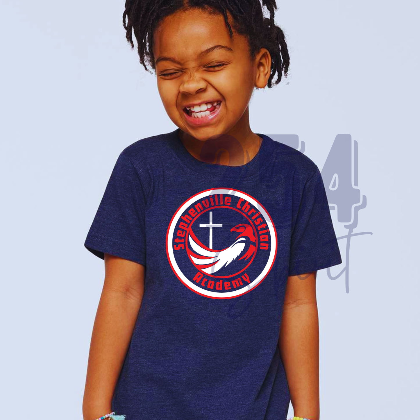 SCA RED AND WHITE LOGO NAVY TEE - TODDLER