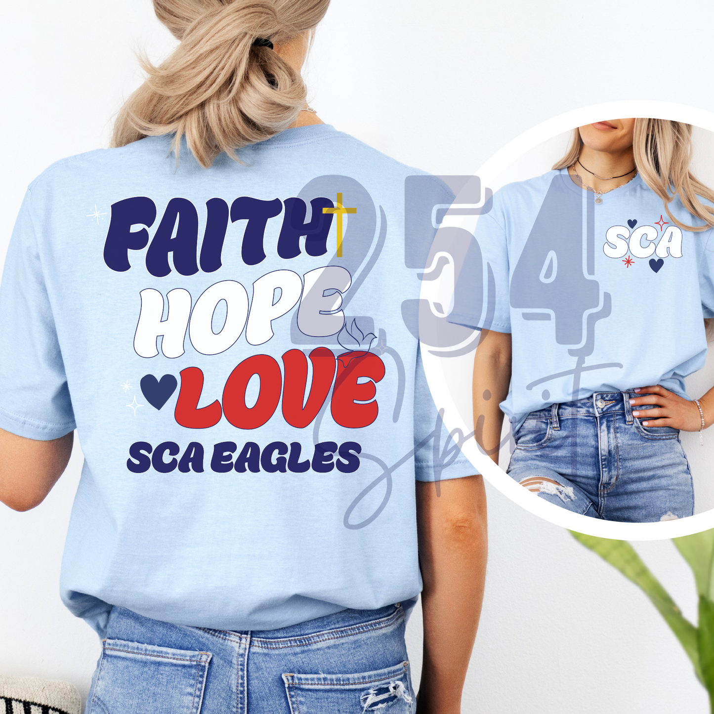 FAITH HOPE LOVE SCA BLUE TEE